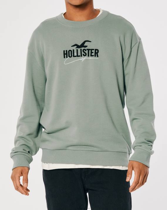 Hollister Mænd afslappet logo crew sweatshirt 2H8Z845 toppe salvie