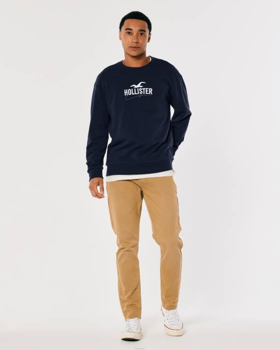 Hollister Mænd afslappet logo crew sweatshirt 2H8Z865 toppe flåde