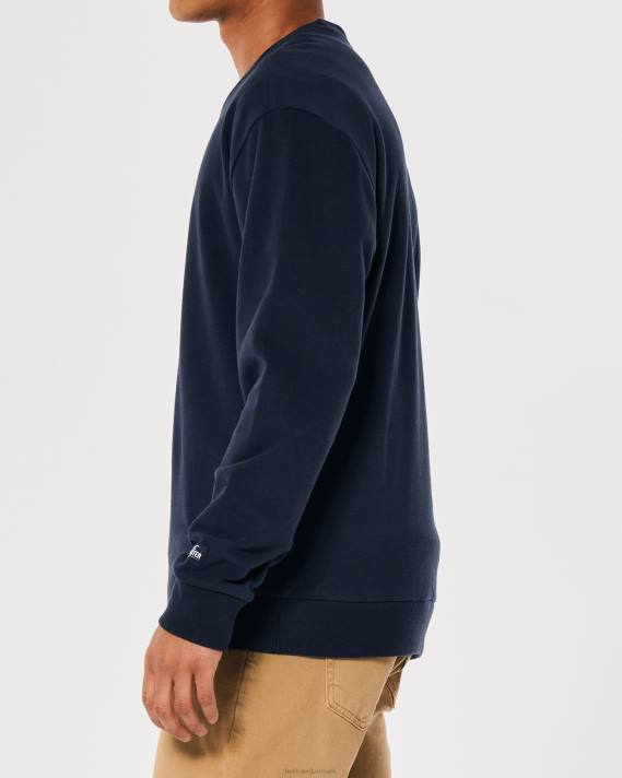 Hollister Mænd afslappet logo crew sweatshirt 2H8Z865 toppe flåde