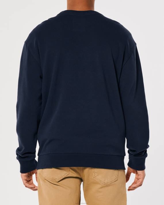 Hollister Mænd afslappet logo crew sweatshirt 2H8Z865 toppe flåde