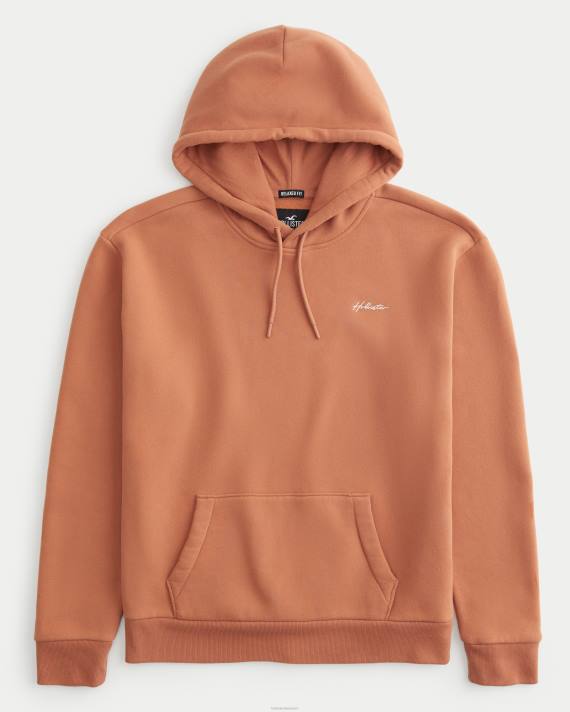 Hollister Mænd feel good afslappet logo hættetrøje 2H8Z1014 toppe mørk orange