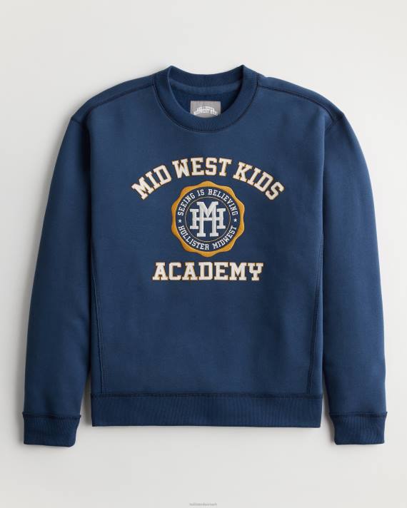 Hollister x Midwest Mænd afslappet logo grafisk sweatshirt til børn 2H8Z1047 toppe flåde
