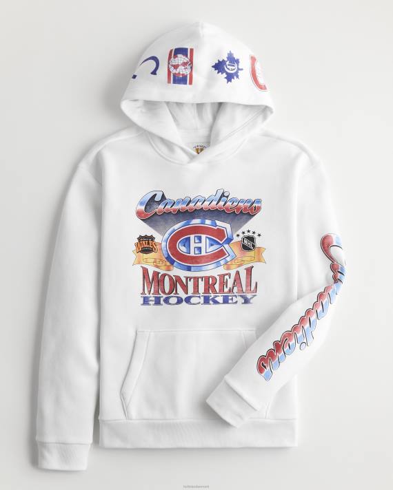 Hollister Mænd afslappet montreal canadiens grafisk hættetrøje 2H8Z1086 toppe hvid