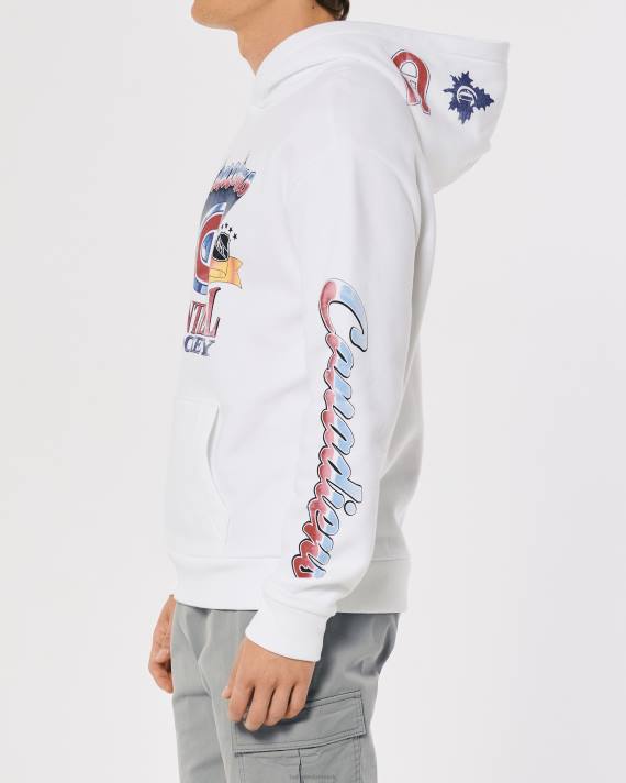 Hollister Mænd afslappet montreal canadiens grafisk hættetrøje 2H8Z1086 toppe hvid