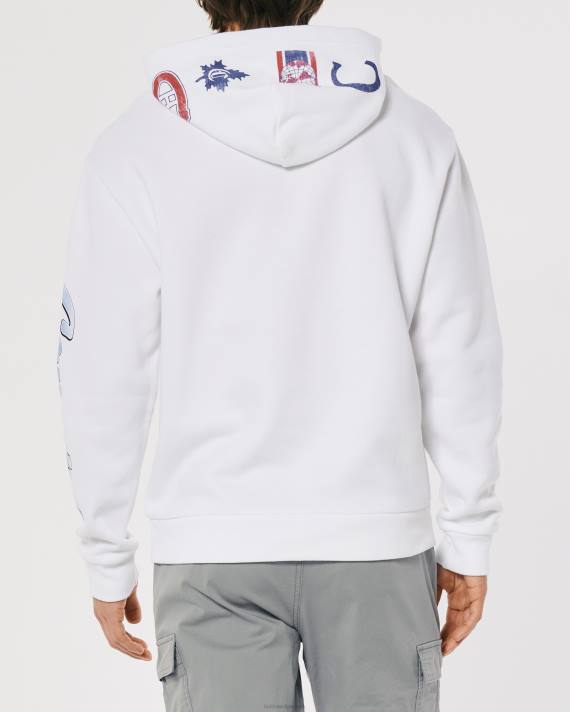 Hollister Mænd afslappet montreal canadiens grafisk hættetrøje 2H8Z1086 toppe hvid
