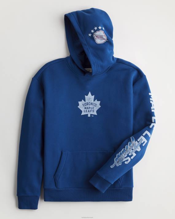 Hollister Mænd afslappet toronto maple leafs grafisk hættetrøje 2H8Z1085 toppe blå