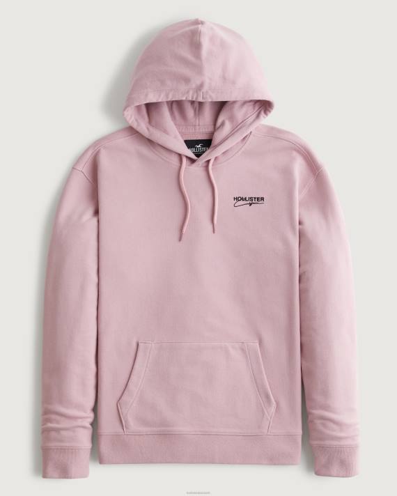 Hollister Mænd hættetrøje med signaturlogo 2H8Z832 toppe mørk pink