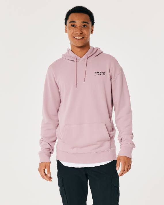 Hollister Mænd hættetrøje med signaturlogo 2H8Z832 toppe mørk pink