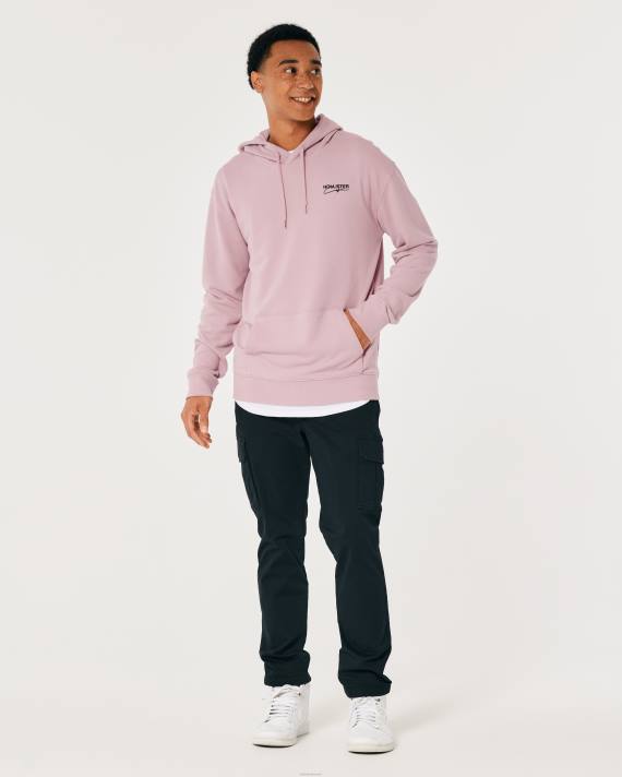 Hollister Mænd hættetrøje med signaturlogo 2H8Z832 toppe mørk pink
