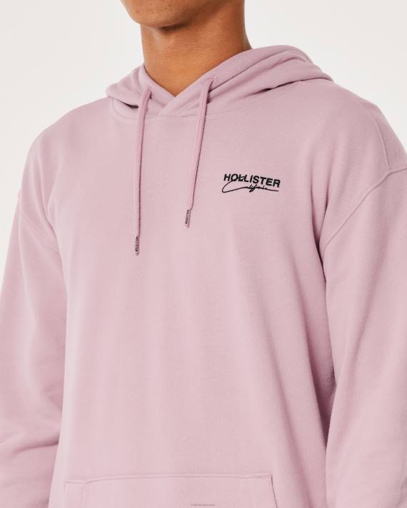 Hollister Mænd hættetrøje med signaturlogo 2H8Z832 toppe mørk pink