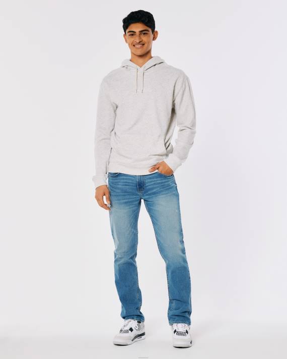 Hollister Mænd hættetrøje med signaturlogo 2H8Z839 toppe lys gråmeleret