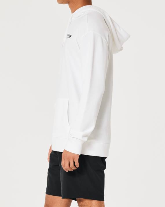 Hollister Mænd hættetrøje med signaturlogo 2H8Z871 toppe hvid