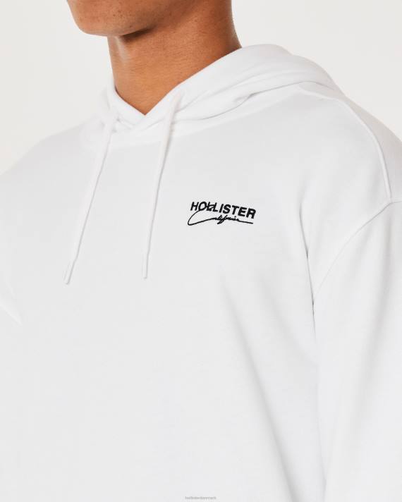 Hollister Mænd hættetrøje med signaturlogo 2H8Z871 toppe hvid