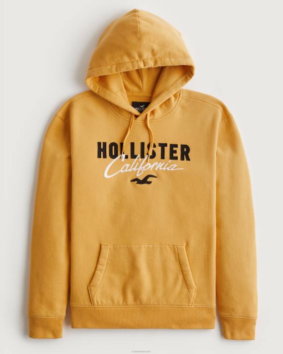 Hollister Mænd logo grafisk hættetrøje 2H8Z1017 toppe gul