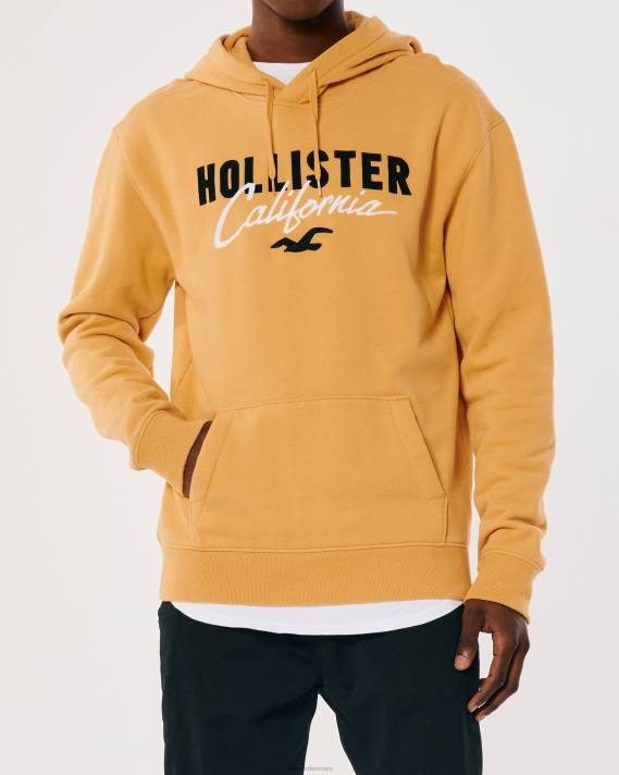 Hollister Mænd logo grafisk hættetrøje 2H8Z1017 toppe gul