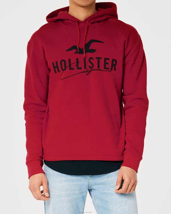Hollister Mænd logo grafisk hættetrøje 2H8Z1034 toppe rød