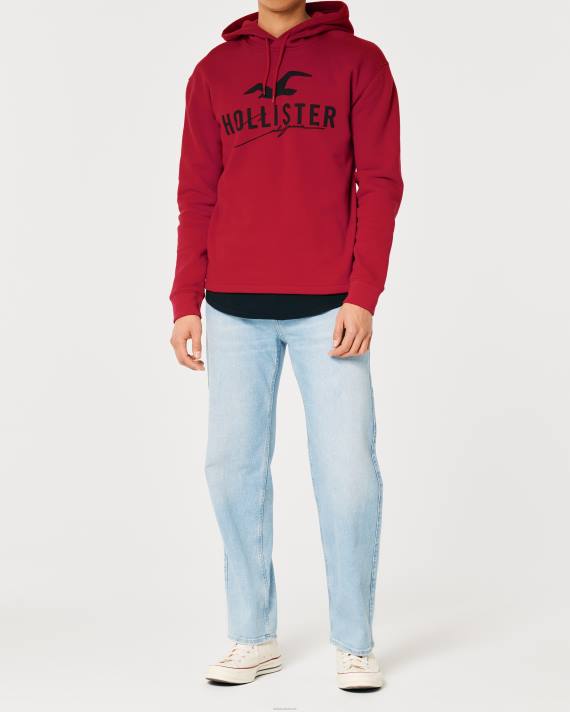 Hollister Mænd logo grafisk hættetrøje 2H8Z1034 toppe rød