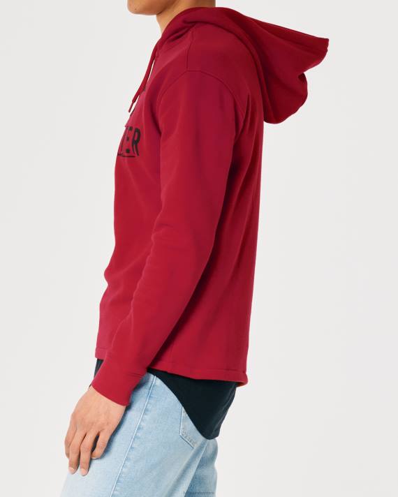 Hollister Mænd logo grafisk hættetrøje 2H8Z1034 toppe rød