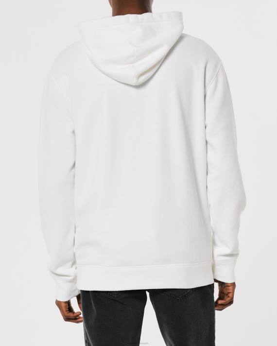 Hollister Mænd logo grafisk hættetrøje 2H8Z900 toppe hvid
