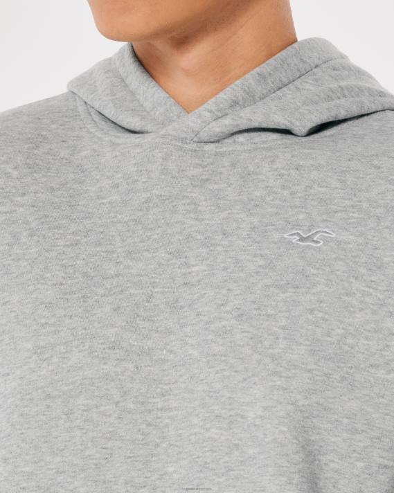 Hollister Mænd logo ikon hættetrøje 2H8Z896 toppe gråmeleret