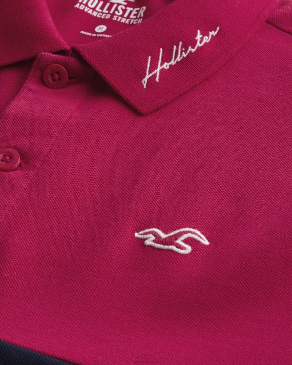 Hollister Mænd farveblok polo 2H8Z1063 toppe rød marineblå og hvid