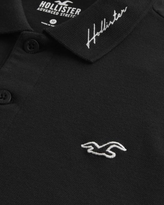 Hollister Mænd farveblok polo 2H8Z997 toppe sort hvid og bordeaux