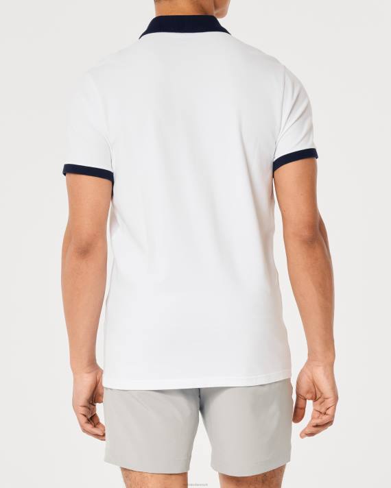 Hollister Mænd kontrastkrave polo 2H8Z992 toppe hvid