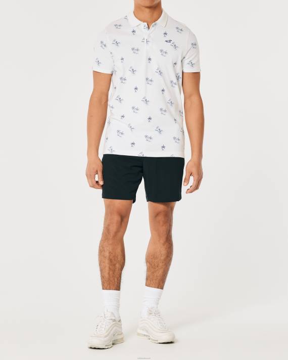 Hollister Mænd logo ikon mønster polo 2H8Z1003 toppe hvidt mønster