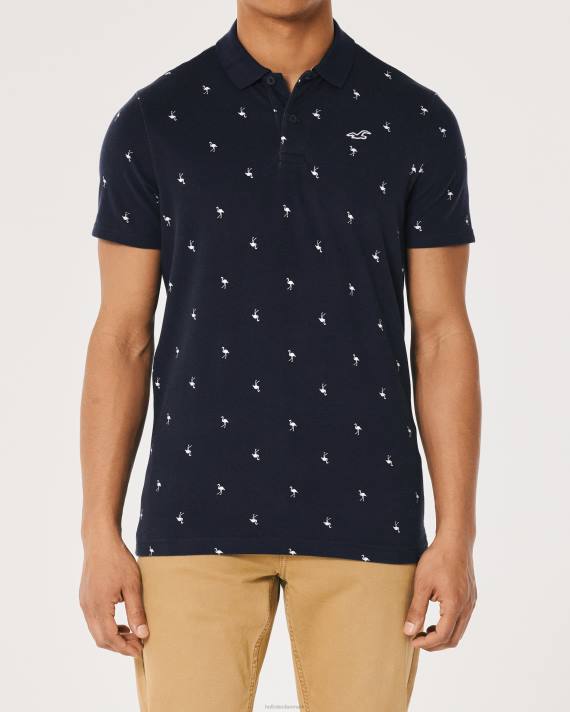 Hollister Mænd logo ikon mønster polo 2H8Z1013 toppe marine mønster