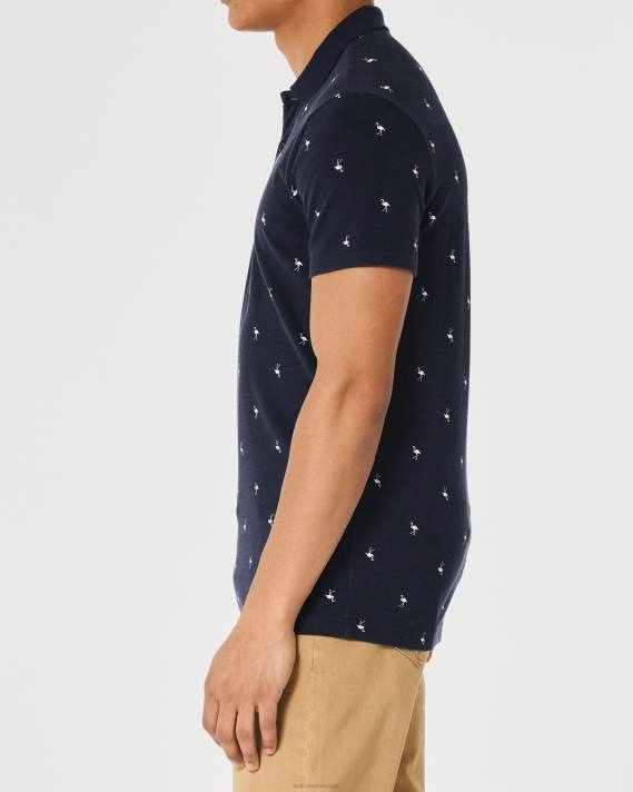 Hollister Mænd logo ikon mønster polo 2H8Z1013 toppe marine mønster