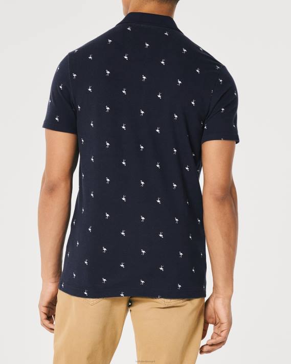 Hollister Mænd logo ikon mønster polo 2H8Z1013 toppe marine mønster