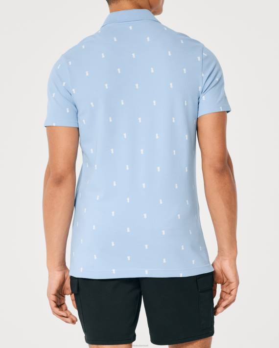 Hollister Mænd logo ikon mønster polo 2H8Z983 toppe lyseblåt mønster