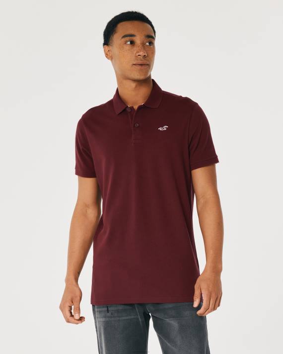 Hollister Mænd logo ikon polo 2H8Z1075 toppe bordeaux