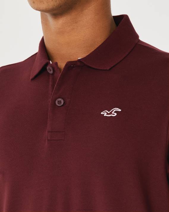 Hollister Mænd logo ikon polo 2H8Z1075 toppe bordeaux