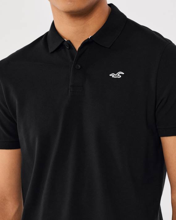 Hollister Mænd logo ikon polo 2H8Z796 toppe sort