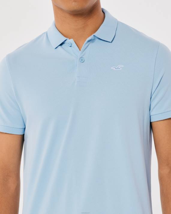 Hollister Mænd logo ikon polo 2H8Z801 toppe lyseblå