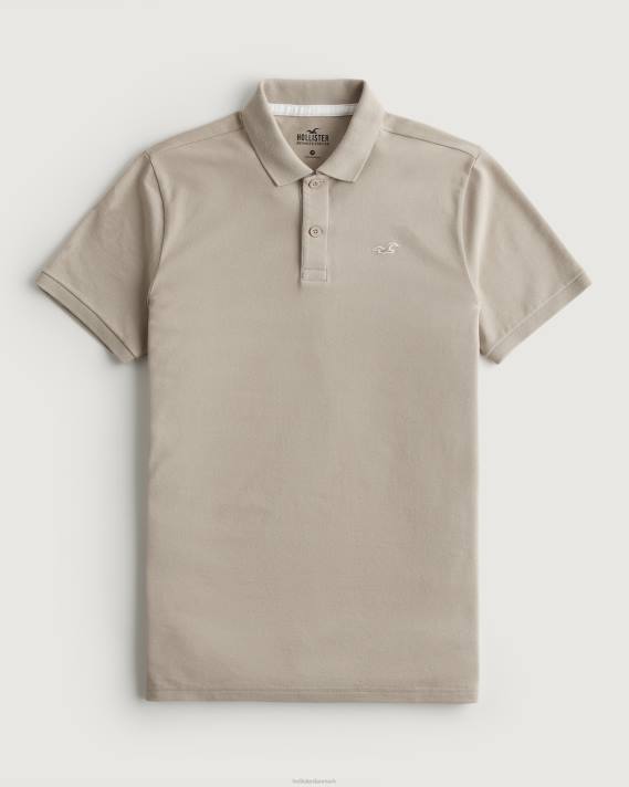 Hollister Mænd logo ikon polo 2H8Z840 toppe lysebrun