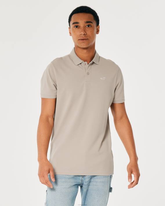 Hollister Mænd logo ikon polo 2H8Z840 toppe lysebrun