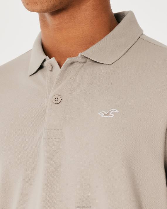 Hollister Mænd logo ikon polo 2H8Z840 toppe lysebrun