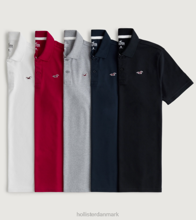Hollister Mænd logo ikon polo 5-pak 2H8Z1099 toppe multi fast