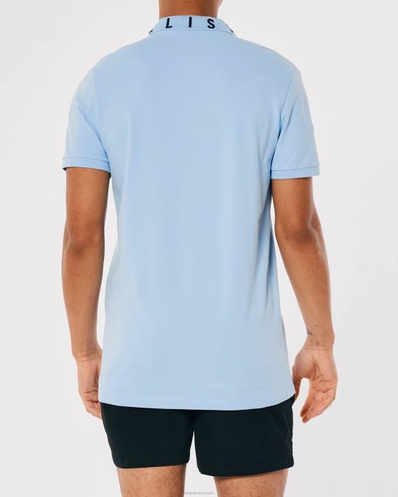 Hollister Mænd logo krave polo 2H8Z821 toppe lyseblå