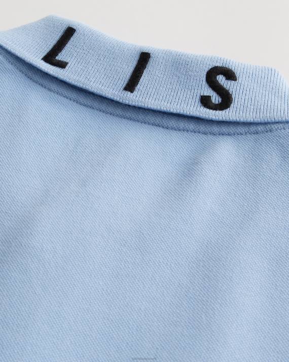 Hollister Mænd logo krave polo 2H8Z821 toppe lyseblå