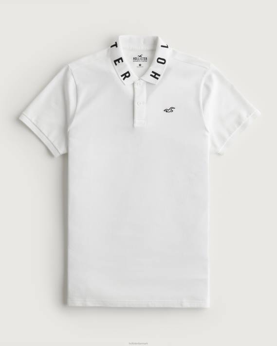 Hollister Mænd logo krave polo 2H8Z833 toppe hvid