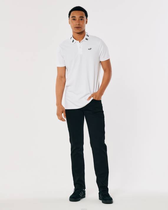 Hollister Mænd logo krave polo 2H8Z833 toppe hvid