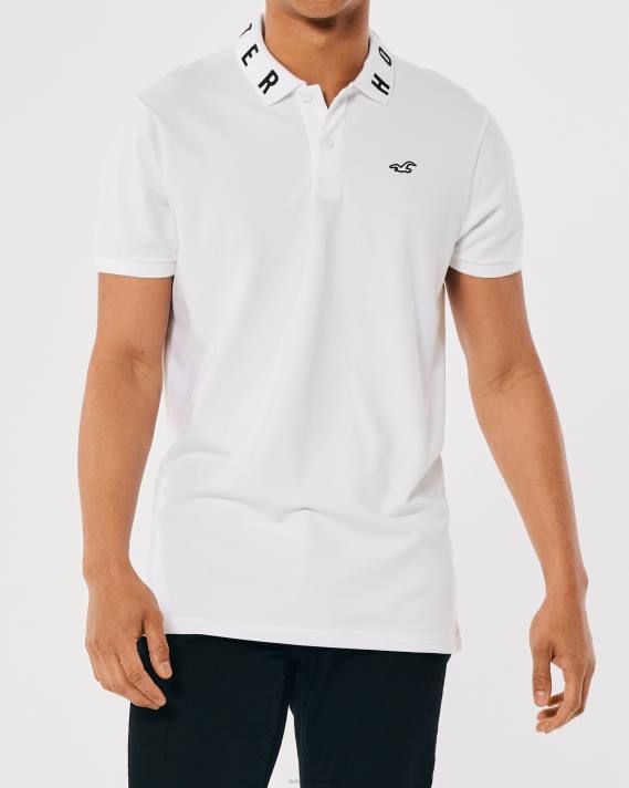Hollister Mænd logo krave polo 2H8Z833 toppe hvid