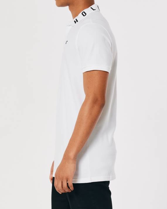 Hollister Mænd logo krave polo 2H8Z833 toppe hvid
