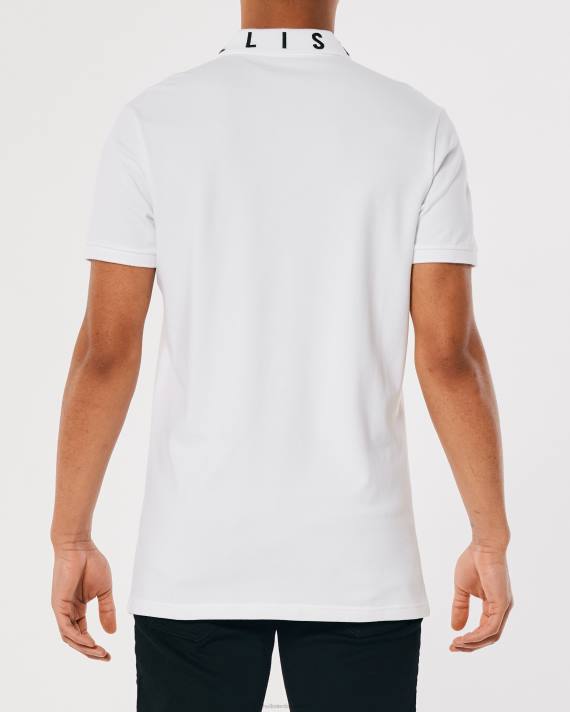 Hollister Mænd logo krave polo 2H8Z833 toppe hvid