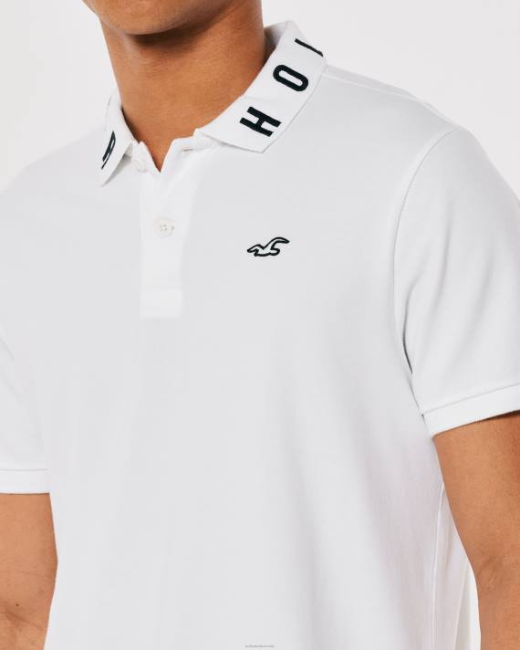 Hollister Mænd logo krave polo 2H8Z833 toppe hvid