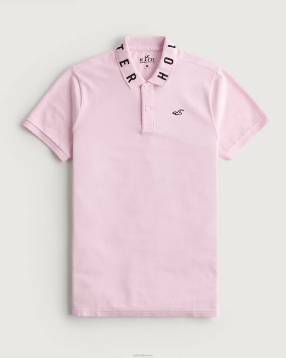 Hollister Mænd logo krave polo 2H8Z859 toppe lyserød