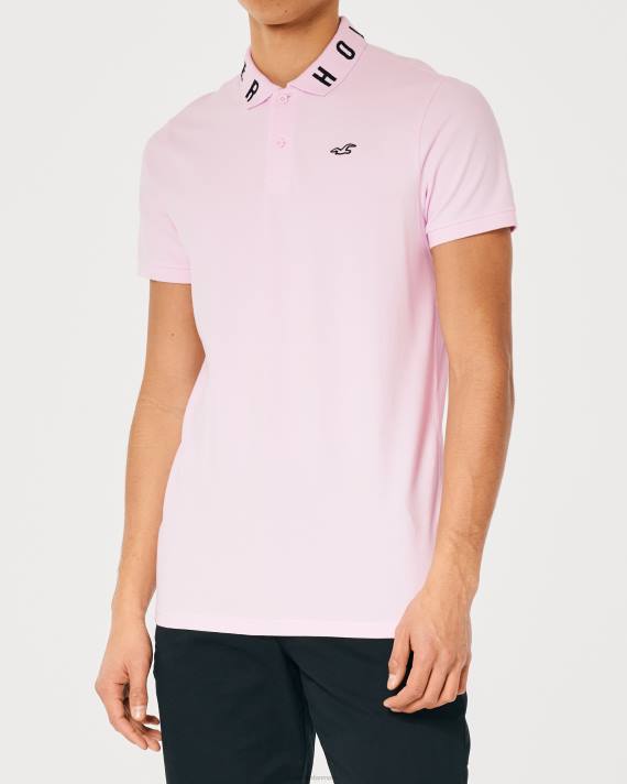 Hollister Mænd logo krave polo 2H8Z859 toppe lyserød